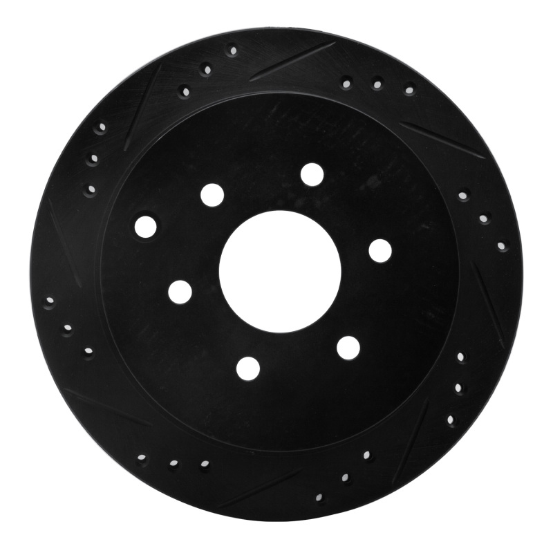 Nissan Frontier Brake Rotor (1) - Rear Left - R1 Concepts - Drilled & Slotted - Black - `05-`25 Nissan Frontier Brake Rotor (1) - Rear Left - R1 Concepts - Drilled & Slotted - Black - `05-`25
